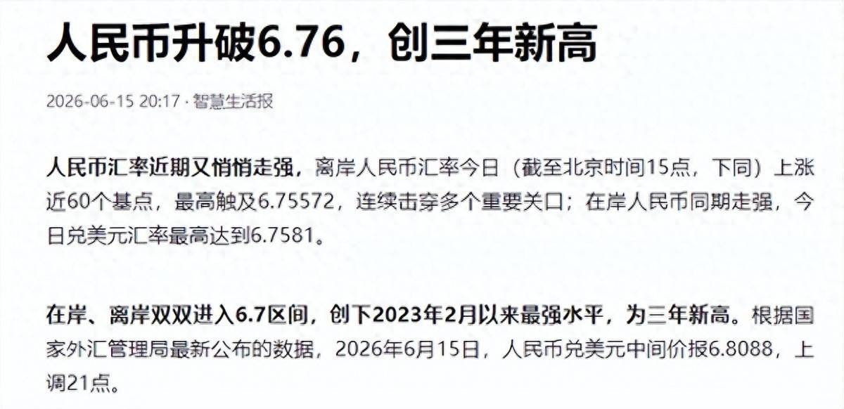 人民币升破6.76！美元死挺不跌，这波行情要到头了还是刚起步？